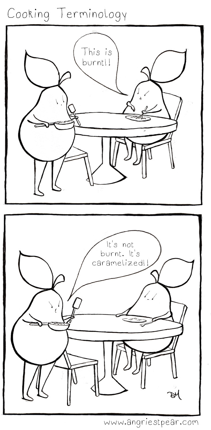 cooking terminology burnt