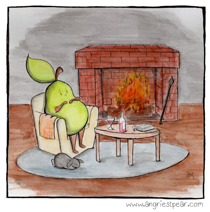 pear and rabbit fireside