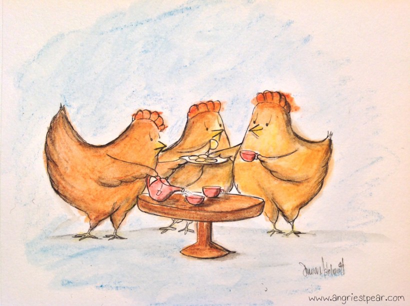 chickens having tea 2