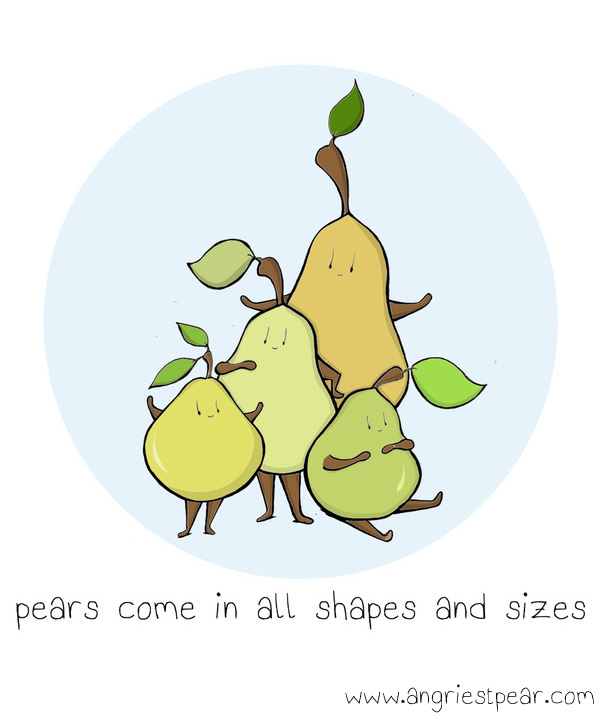 pears come in all shapes and sizes